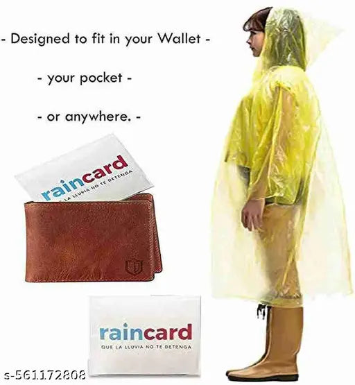 Pack of 2 Unisex Waterproof Raincoat with Hood Cap For Outdoor Travel Portable Suit
