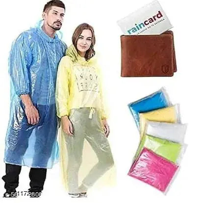 Pack of 2 Unisex Waterproof Raincoat with Hood Cap For Outdoor Travel Portable Suit